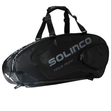 Solinco Racketbag Tour Team Blackout (Schlägertasche, 2 Hauptfächer, Thermofach) schwarz 6er